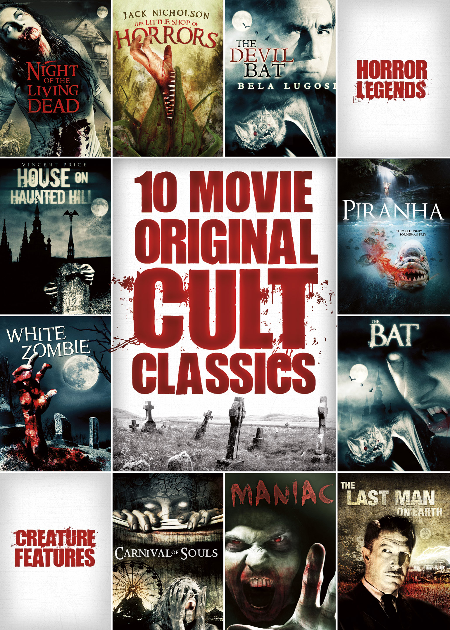 10-FILM HORROR CULT CLASSICS COLLECTION (2PC)-10-FILM HORROR CULT CLASSICS COLLECTION (2PC)